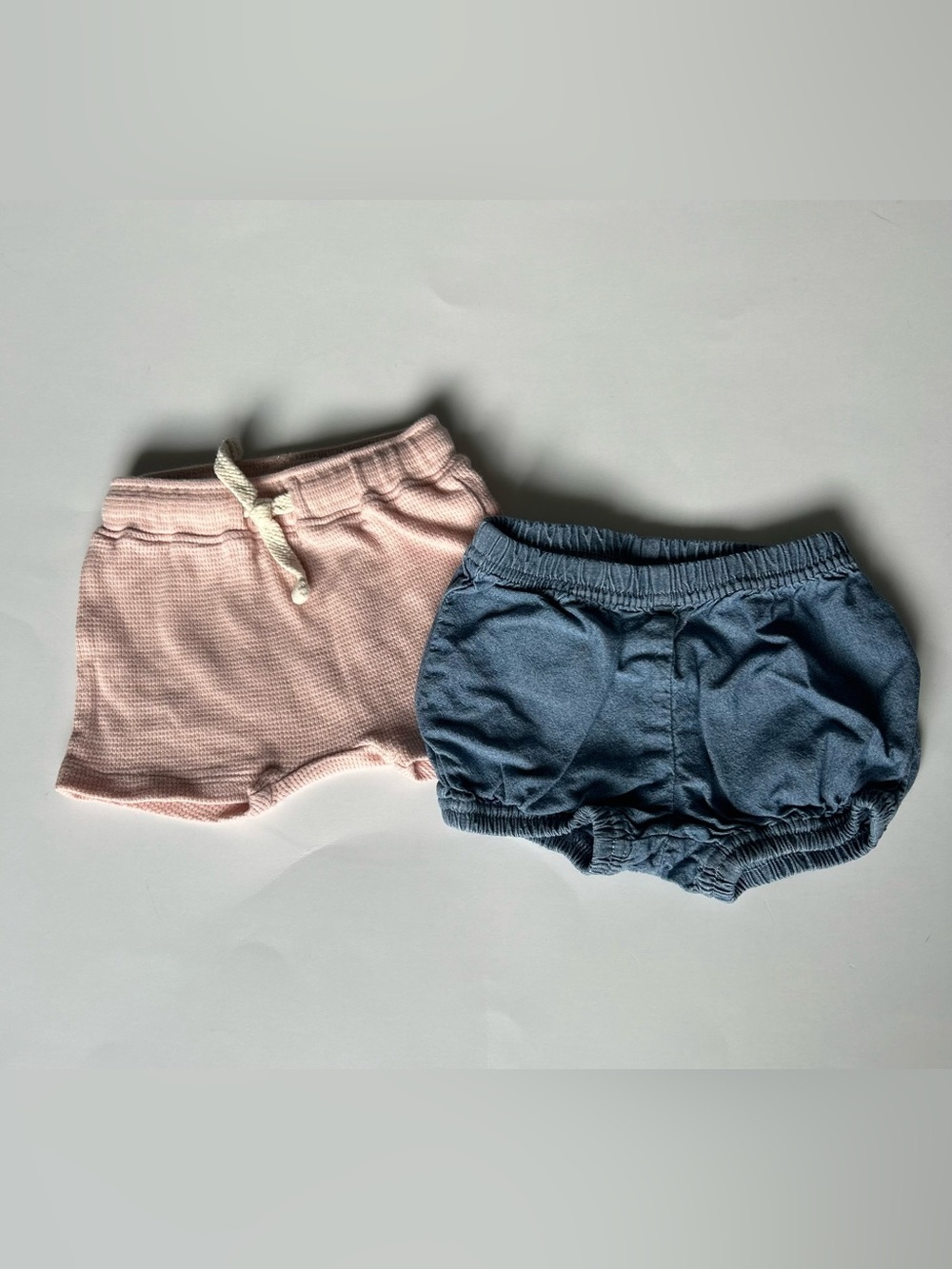 🔥4 for $25 Light Blue & Light Pink Elastic Waist Baby Shorts Bundle